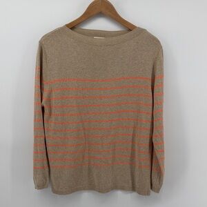 Indi & Cold Striped Sweater in Cream and Orange M A1